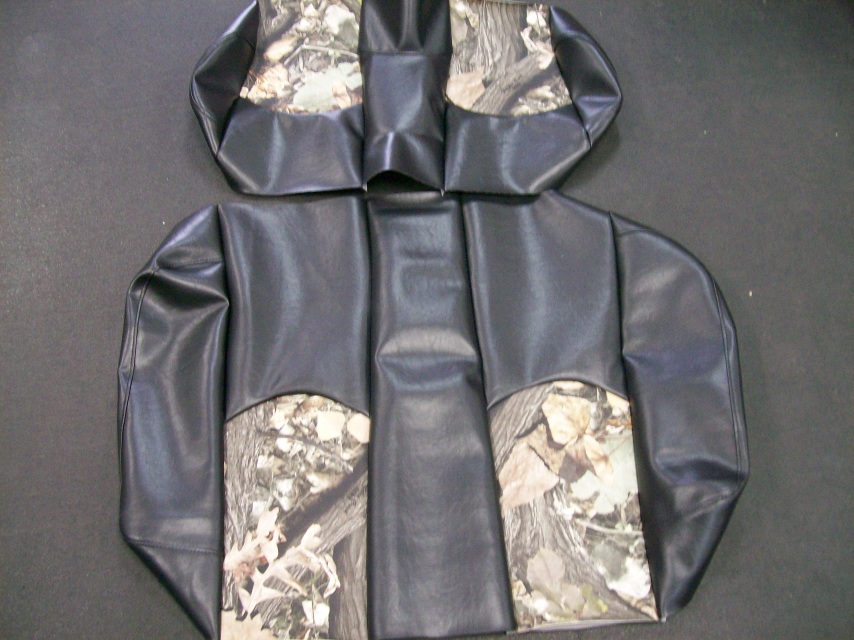 Black With Camo Top Deluxe Golf Cart Seat Covers - Ez Go Camo Seat Covers