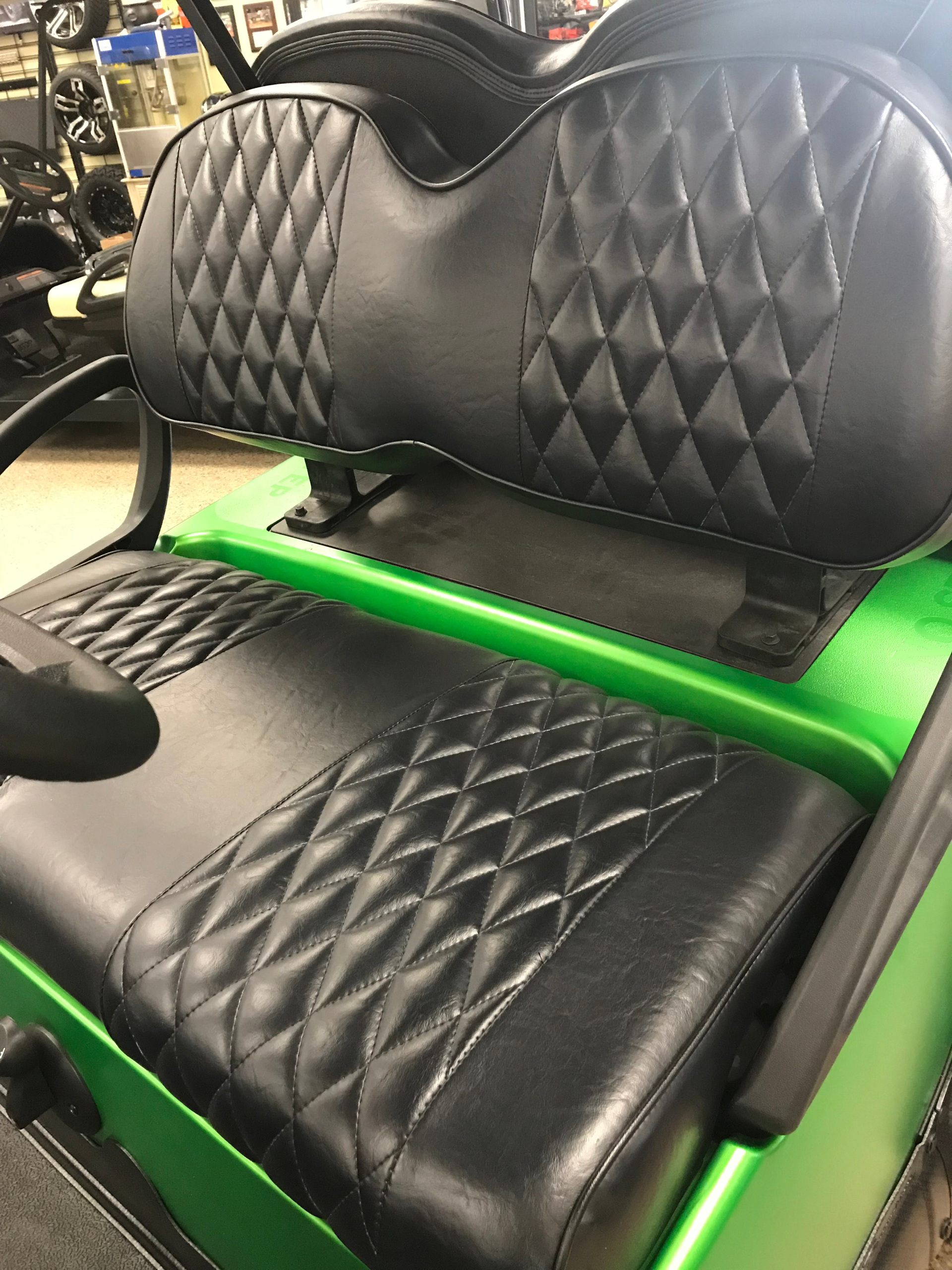 Club Car Precedent Golf Cart Premium™ Diamond Pleated Seat Covers(Black)