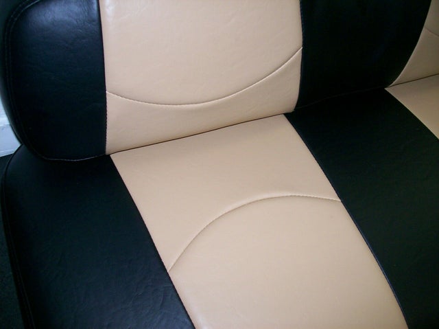 Custom Golf Cart Front Seat Replacement Deluxe Covers Set Black Tan - Club Car Ds Replacement Seat Covers