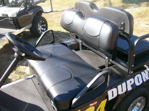 All Black Deluxe Golf Cart Seat Covers - Ezgo Txt Rear Seat Covers